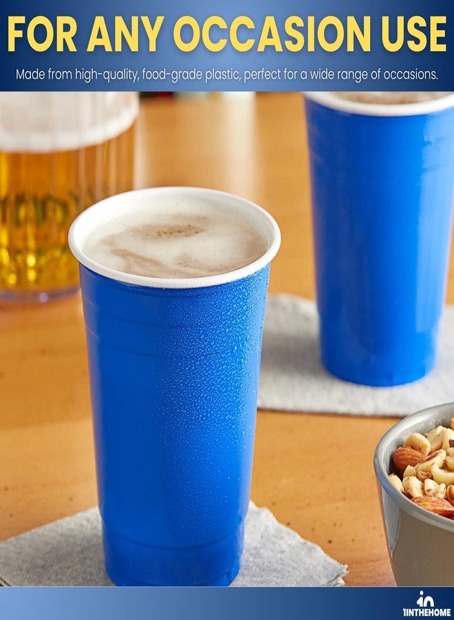 1InTheHome Blue Cups 16 Oz, Disposable Blue Plastic Party Cups (100 pack) - Image 4